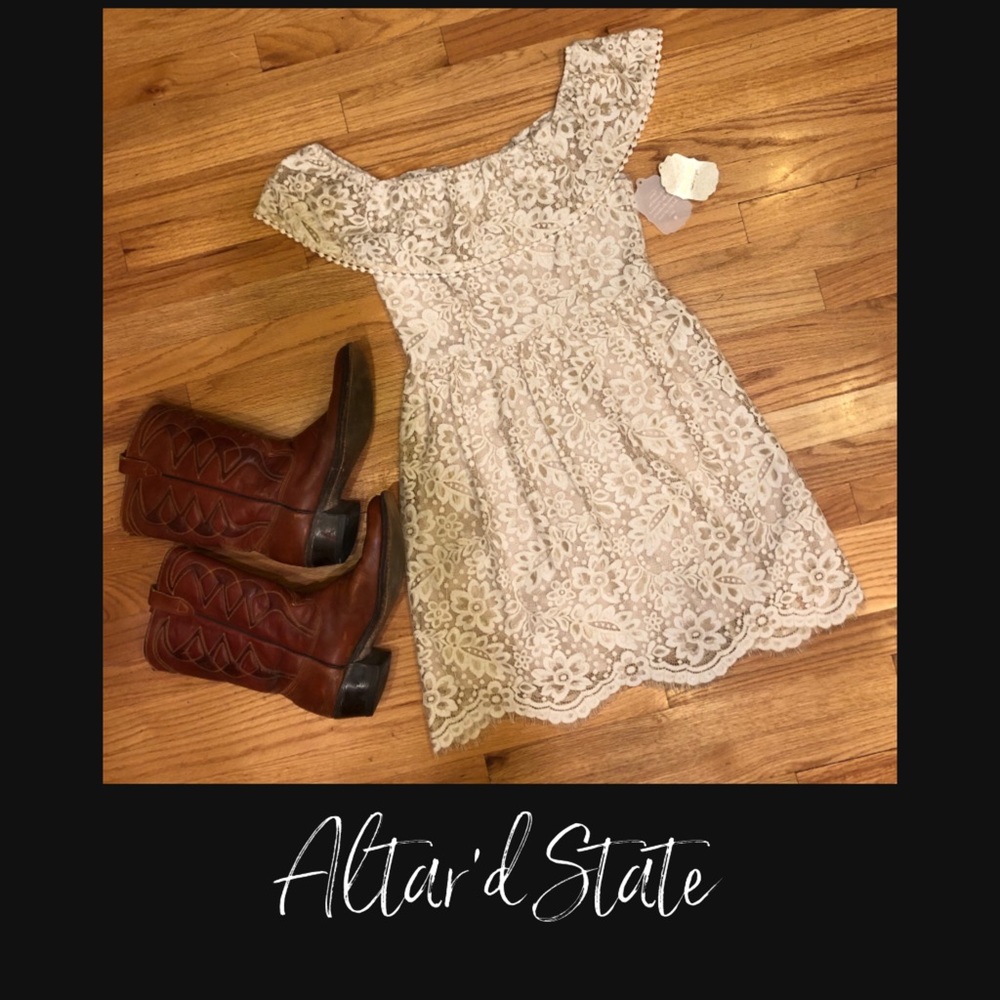 Altar’d State, Ivory Lace Dress, NWT
